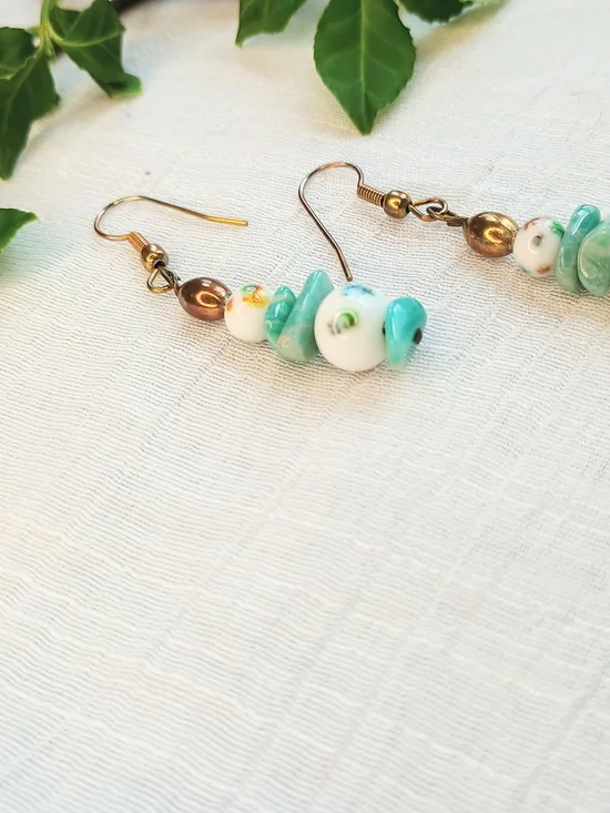 🌊 COASTAL GRANDMOTHER 🌊 TRU VTG 70s - 80s Artisan Crafted earrings, bohemian - Picture 5 of 9